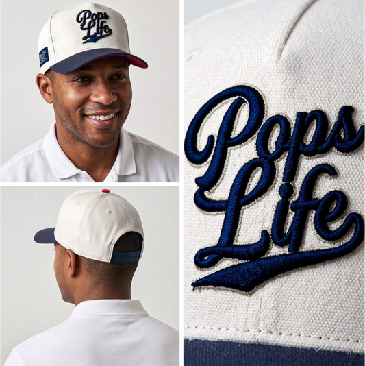 Pops Life Blue and Tan Dad Hat