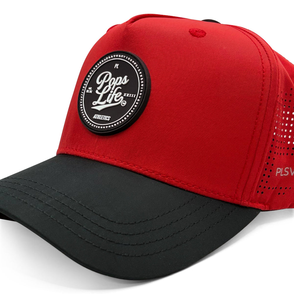 Pops Life Red and Black Athletic Hat