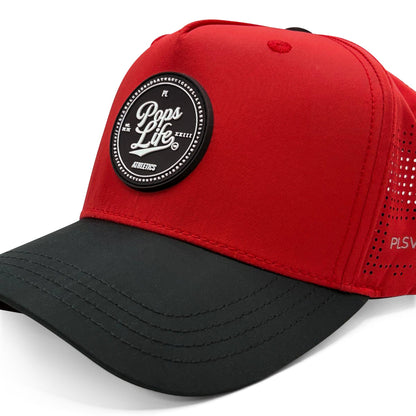 Pops Life Red and Black Athletic Hat
